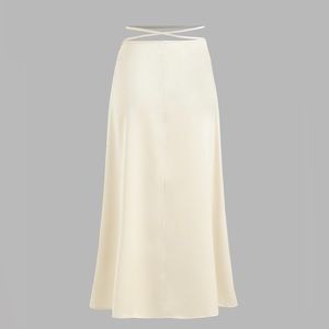 NWT Satin Wrap Midi Skirt